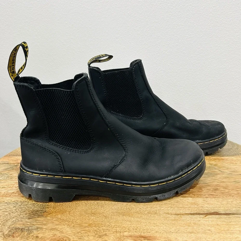 Dr. Martens EMBURY Leather Casual Chelsea Boots Mens 8 Womens 9 EU 41 Black